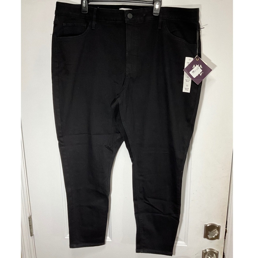 Ava & Viv Womens Plus Size 22 Black High-Rise Skinny Jeans Comfort Waist NWT
